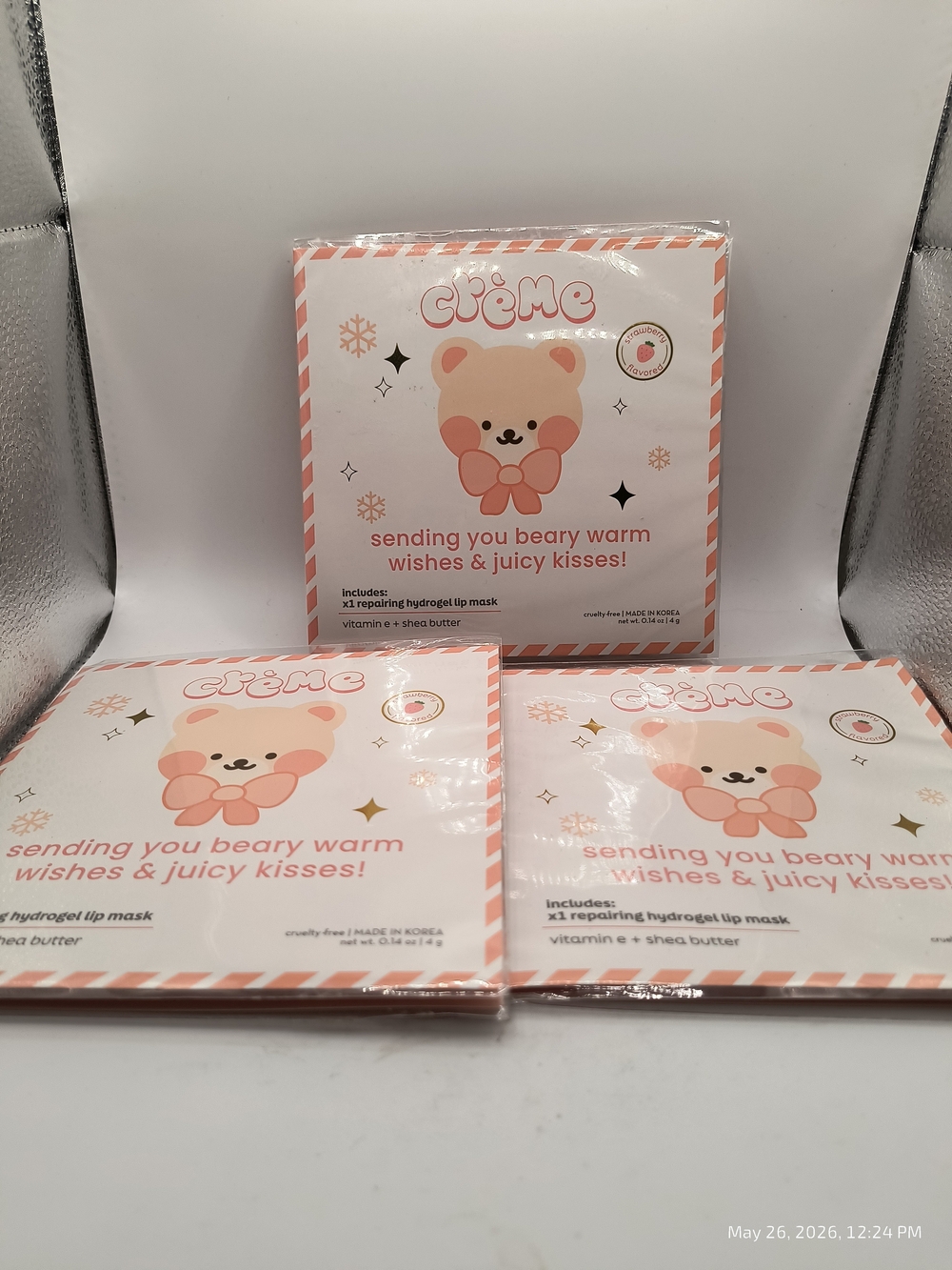 The Creme Shop Repairing Hydrogel Lip Mask 3 Pack NOS Sealed